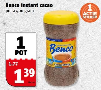 Aanbiedingen Benco instant cacao - Benco - Geldig van 06/11/2017 tot 12/11/2017 bij Poiesz