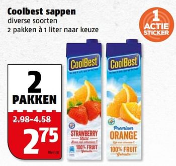 Aanbiedingen Coolbest sappen - Coolbest - Geldig van 06/11/2017 tot 12/11/2017 bij Poiesz