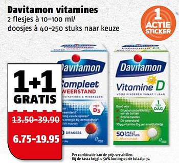 Aanbiedingen Davitamon vitamines - Davitamon - Geldig van 06/11/2017 tot 12/11/2017 bij Poiesz