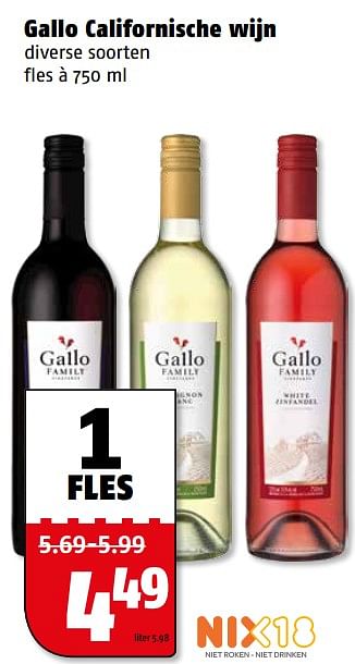 Aanbiedingen Gallo californische wijn - Rode wijnen - Geldig van 06/11/2017 tot 12/11/2017 bij Poiesz