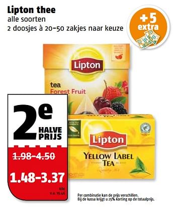 Aanbiedingen Lipton thee - Lipton - Geldig van 06/11/2017 tot 12/11/2017 bij Poiesz