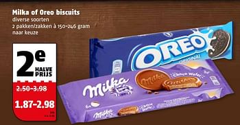 Aanbiedingen Milka of oreo biscuits - Huismerk Poiesz - Geldig van 06/11/2017 tot 12/11/2017 bij Poiesz