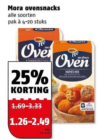 Aanbiedingen Mora ovensnacks - Mora - Geldig van 06/11/2017 tot 12/11/2017 bij Poiesz