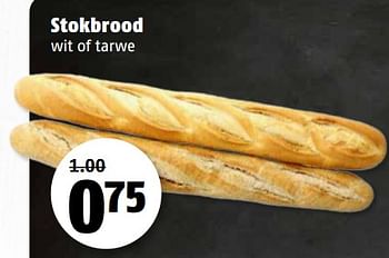 Aanbiedingen Stokbrood wit of tarwe - Huismerk Poiesz - Geldig van 06/11/2017 tot 12/11/2017 bij Poiesz