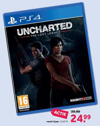 Aanbiedingen Ps4 uncharted the lost legacy - Naughty Dog - Geldig van 06/11/2017 tot 12/11/2017 bij Intertoys