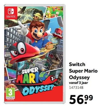 Aanbiedingen Switch super mario odyssey - Nintendo - Geldig van 06/11/2017 tot 12/11/2017 bij Intertoys