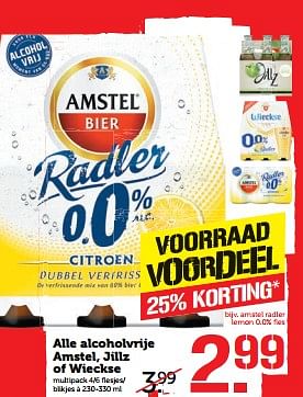Aanbiedingen Alle alcoholvrije amstel, jillz of wieckse - Huismerk - Coop - Geldig van 06/11/2017 tot 12/11/2017 bij Coop