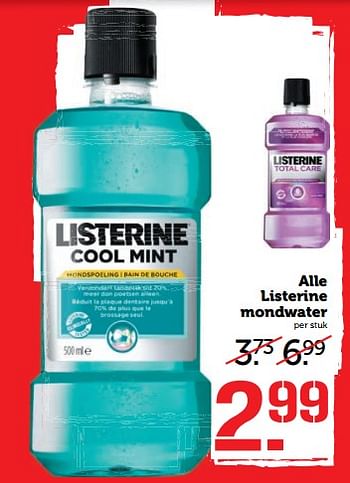 Aanbiedingen Alle listerine mondwater - Listerine - Geldig van 06/11/2017 tot 12/11/2017 bij Coop