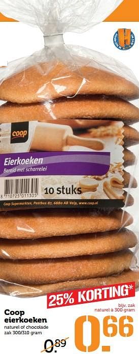 Aanbiedingen Coop eierkoeken naturel of chocolade - Huismerk - Coop - Geldig van 06/11/2017 tot 12/11/2017 bij Coop