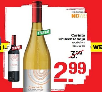 Aanbiedingen Corinto chileense wijn rood of wit - Witte wijnen - Geldig van 06/11/2017 tot 12/11/2017 bij Coop