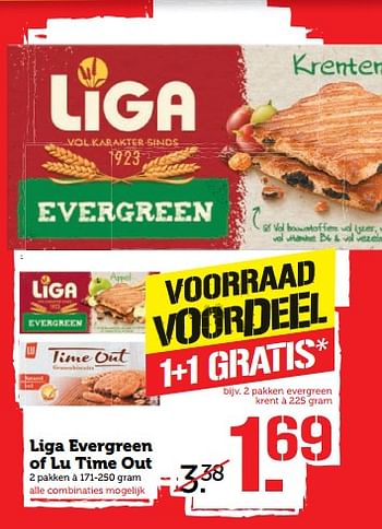 Aanbiedingen Liga evergreen of lu time out - Huismerk - Coop - Geldig van 06/11/2017 tot 12/11/2017 bij Coop