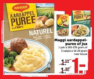 Aanbiedingen Maggi aardappelpuree of jus - MAGGI - Geldig van 06/11/2017 tot 12/11/2017 bij Coop
