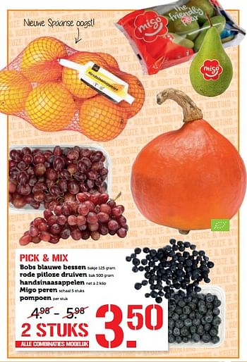 Aanbiedingen Pick + mix bobs blauwe bessen - Huismerk - Coop - Geldig van 06/11/2017 tot 12/11/2017 bij Coop