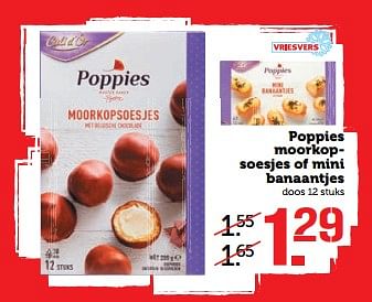 Aanbiedingen Poppies moorkopsoesjes of mini banaantjes - Poppies - Geldig van 06/11/2017 tot 12/11/2017 bij Coop