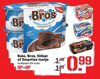 Aanbiedingen Rolo, bros, kitkat of smarties toetje - Nestlé - Geldig van 06/11/2017 tot 12/11/2017 bij Coop
