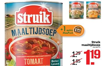 Aanbiedingen Struik maaltijdsoep - Struik - Geldig van 06/11/2017 tot 12/11/2017 bij Coop