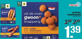 Aanbiedingen G`woon ovensnacks - Gâ€™woon - Geldig van 06/11/2017 tot 12/11/2017 bij Coop