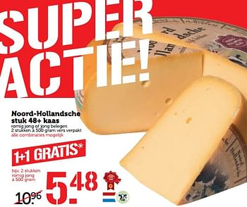 Aanbiedingen Noord-hollandsche stuk 48+ kaas romig jong of jong belegen - Huismerk - Coop - Geldig van 06/11/2017 tot 12/11/2017 bij Coop