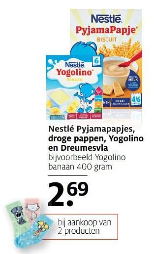 Aanbiedingen Nestlé pyjamapapjes, droge pappen, yogolino en dreumesvla yogolino banaan - Nestlé - Geldig van 06/11/2017 tot 19/11/2017 bij Etos