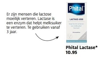 Aanbiedingen Phital lactase - Phital - Geldig van 06/11/2017 tot 19/11/2017 bij Etos