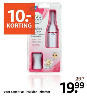 Aanbiedingen Veet sensitive precision trimmer - Veet - Geldig van 06/11/2017 tot 19/11/2017 bij Etos