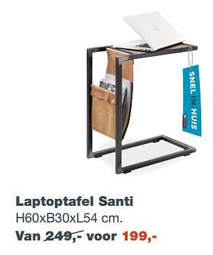 Aanbiedingen Laptoptafel santi - Huismerk - INhouse - Geldig van 06/11/2017 tot 17/12/2017 bij INhouse