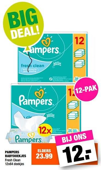 Aanbiedingen Pampers babydoekjes - Pampers - Geldig van 06/11/2017 tot 19/11/2017 bij Big Bazar