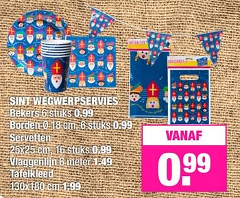 Aanbiedingen Sint wegwerpservies - Huismerk - Big Bazar - Geldig van 06/11/2017 tot 19/11/2017 bij Big Bazar