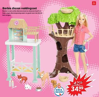 Aanbiedingen Barbie dieren reddingsset - Mattel - Geldig van 05/11/2017 tot 31/12/2017 bij Trekpleister
