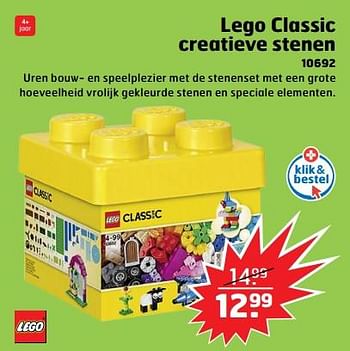Aanbiedingen Lego classic creatieve stenen 10692 - Lego - Geldig van 05/11/2017 tot 31/12/2017 bij Trekpleister
