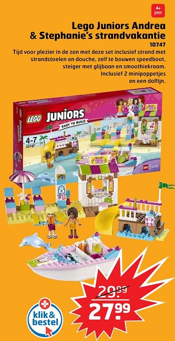 Aanbiedingen Lego juniors andrea + stephanie`s strandvakantie 10747 - Lego - Geldig van 05/11/2017 tot 31/12/2017 bij Trekpleister