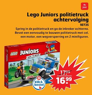 Aanbiedingen Lego juniors politietruck achtervolging 10735 - Lego - Geldig van 05/11/2017 tot 31/12/2017 bij Trekpleister