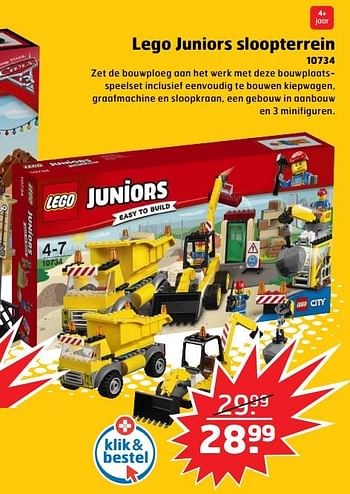 Aanbiedingen Lego juniors sloopterrein 10734 - Lego - Geldig van 05/11/2017 tot 31/12/2017 bij Trekpleister