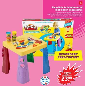 Aanbiedingen Play-doh activiteitentafel met klei en accessoires - Play-Doh - Geldig van 05/11/2017 tot 31/12/2017 bij Trekpleister