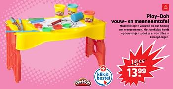 Aanbiedingen Play-doh vouw- en meeneemtafel - Play-Doh - Geldig van 05/11/2017 tot 31/12/2017 bij Trekpleister