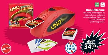 Aanbiedingen Uno extreme - Mattel - Geldig van 05/11/2017 tot 31/12/2017 bij Trekpleister