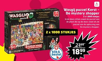 Aanbiedingen Wasgij puzzel kerst - de mystery shopper - Jumbo - Geldig van 05/11/2017 tot 31/12/2017 bij Trekpleister