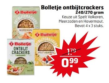 Aanbiedingen Bolletje ontbijtcrackers - Bolletje - Geldig van 07/11/2017 tot 12/11/2017 bij Trekpleister