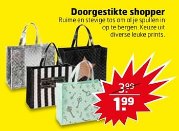 Aanbiedingen Doorgestikte shopper - Huismerk - Trekpleister - Geldig van 07/11/2017 tot 12/11/2017 bij Trekpleister