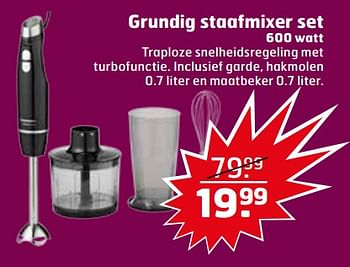 Aanbiedingen Grundig staafmixer set - Grundig - Geldig van 07/11/2017 tot 12/11/2017 bij Trekpleister