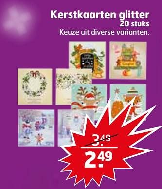 Aanbiedingen Kerstkaarten glitter - Huismerk - Trekpleister - Geldig van 07/11/2017 tot 12/11/2017 bij Trekpleister