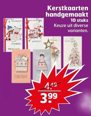 Aanbiedingen Kerstkaarten handgemaakt - Huismerk - Trekpleister - Geldig van 07/11/2017 tot 12/11/2017 bij Trekpleister
