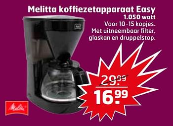 Aanbiedingen Melitta koffiezetapparaat easy - Melitta - Geldig van 07/11/2017 tot 12/11/2017 bij Trekpleister