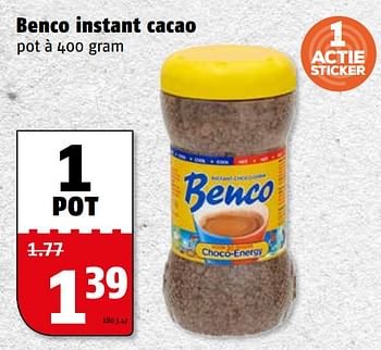 Aanbiedingen Benco instant cacao - Benco - Geldig van 06/11/2017 tot 12/11/2017 bij Poiesz