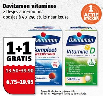 Aanbiedingen Davitamon vitamines - Davitamon - Geldig van 06/11/2017 tot 12/11/2017 bij Poiesz