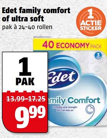 Aanbiedingen Edet family comfort of ultra soft - Edet - Geldig van 06/11/2017 tot 12/11/2017 bij Poiesz