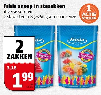 Aanbiedingen Frisia snoep in stazakken - Frisia - Geldig van 06/11/2017 tot 12/11/2017 bij Poiesz