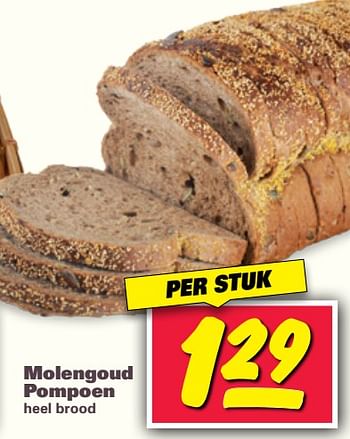 Aanbiedingen Molengoud pompoen heel brood - Molengoud - Geldig van 06/11/2017 tot 12/11/2017 bij Nettorama