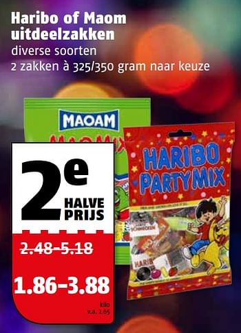 Aanbiedingen Haribo of maom uitdeelzakken - Huismerk Poiesz - Geldig van 06/11/2017 tot 12/11/2017 bij Poiesz
