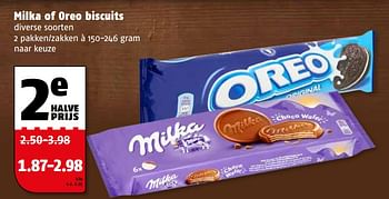 Aanbiedingen Milka of oreo biscuits - Huismerk Poiesz - Geldig van 06/11/2017 tot 12/11/2017 bij Poiesz